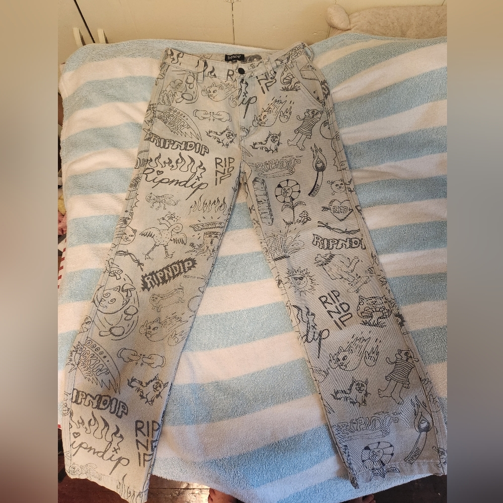 Ripndip Size 28 Doodle/Graffiti Jeans